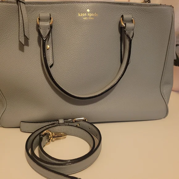 Kate Spade Light Gray Satchel with Gold Details - Picture 3 of 4